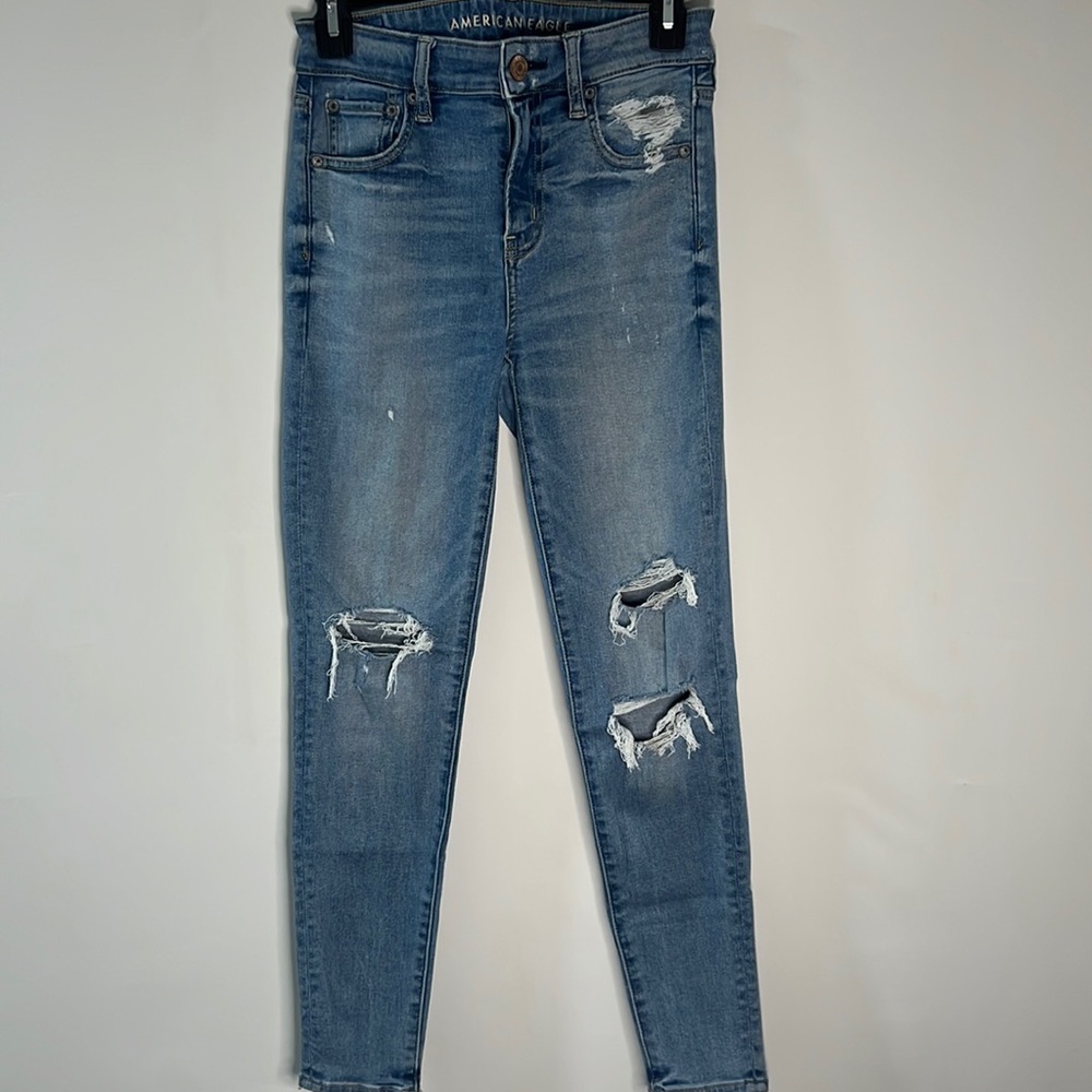 AMERICAN EAGLE Blue ripped denim jeans from American Eagle outfitters